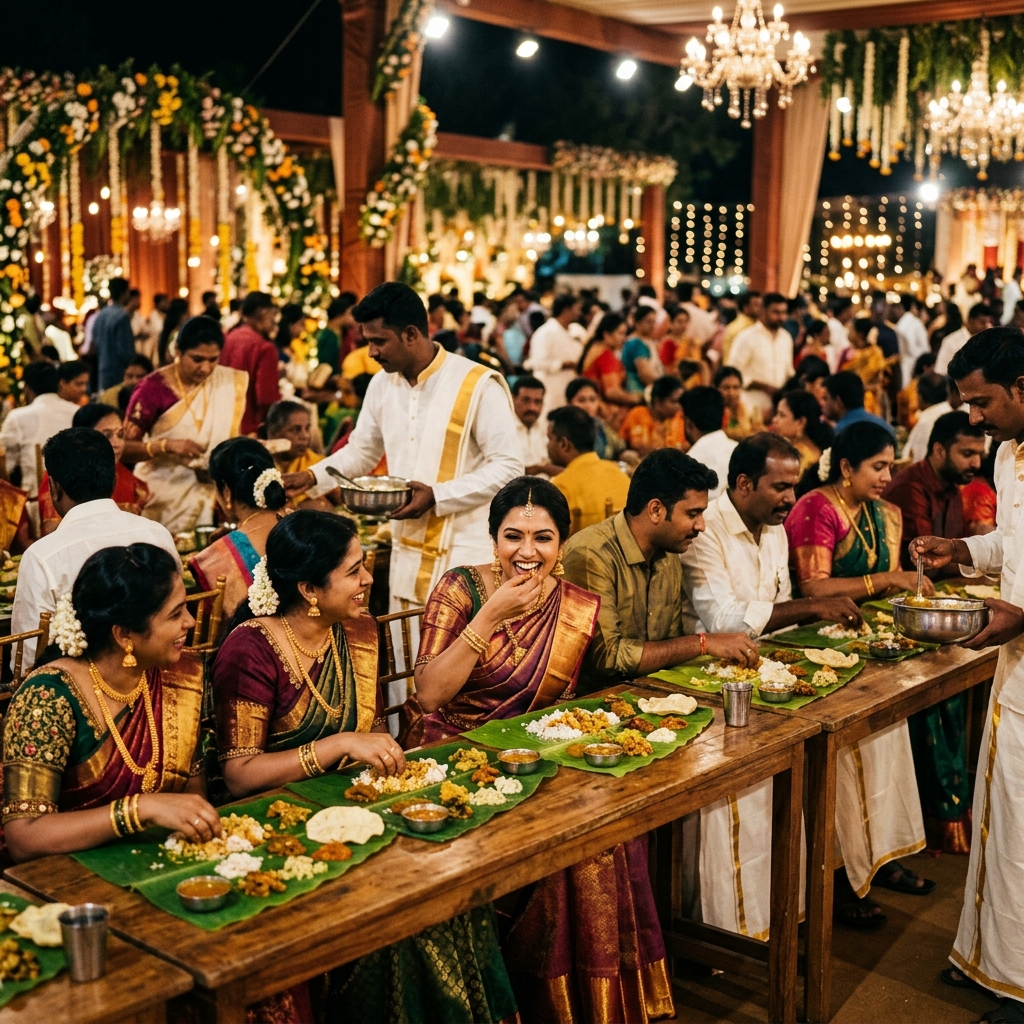 Traditional family feast gathering